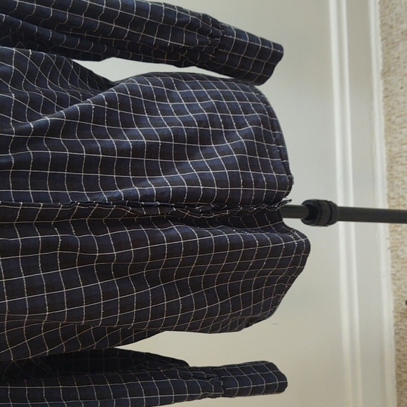 Zara Woman Navy Window Pane Print Blouse Sz S - Picture 3 of 12